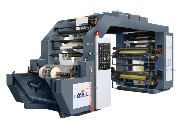 Four-color overlapping type synchronous belt high speed printing machine